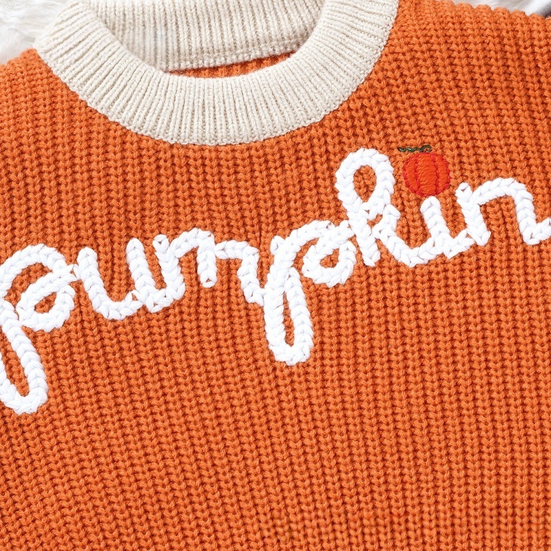 Baby Halloween Letter Embroidered Sweater