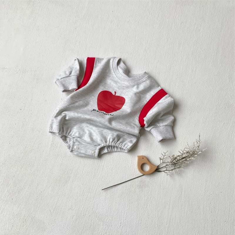 Baby Apple Print Triangle Romper