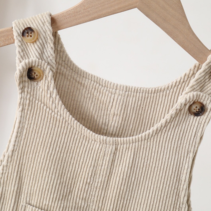 Baby Toddler Fleece-Lined Corduroy Bear-Print Overalls