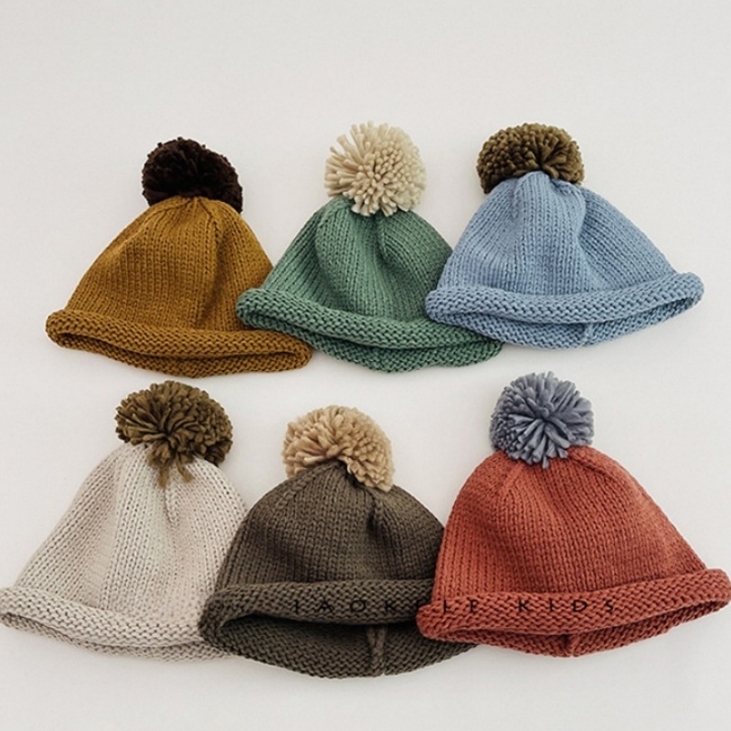 Baby Knit Rolled-Brim Wool Hat