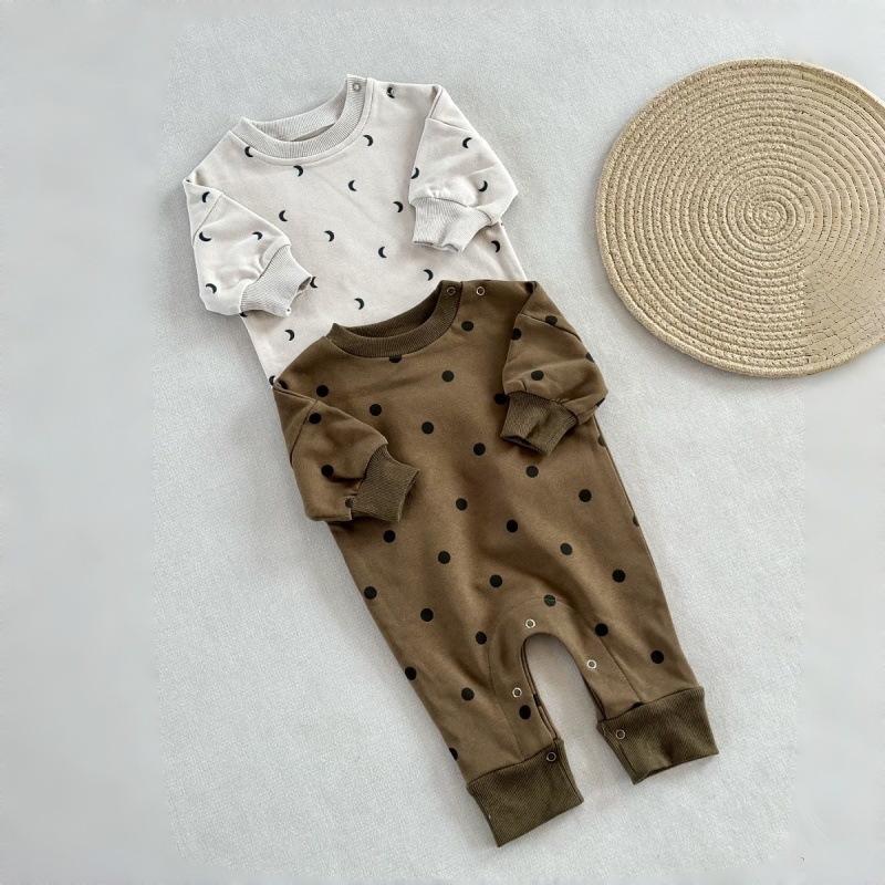 Baby Newborn Moon Polka Dot Print Rompers