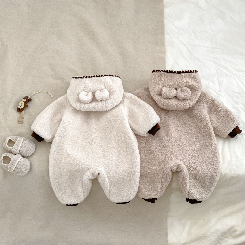 Baby Fleece-Lined Hooded Romper