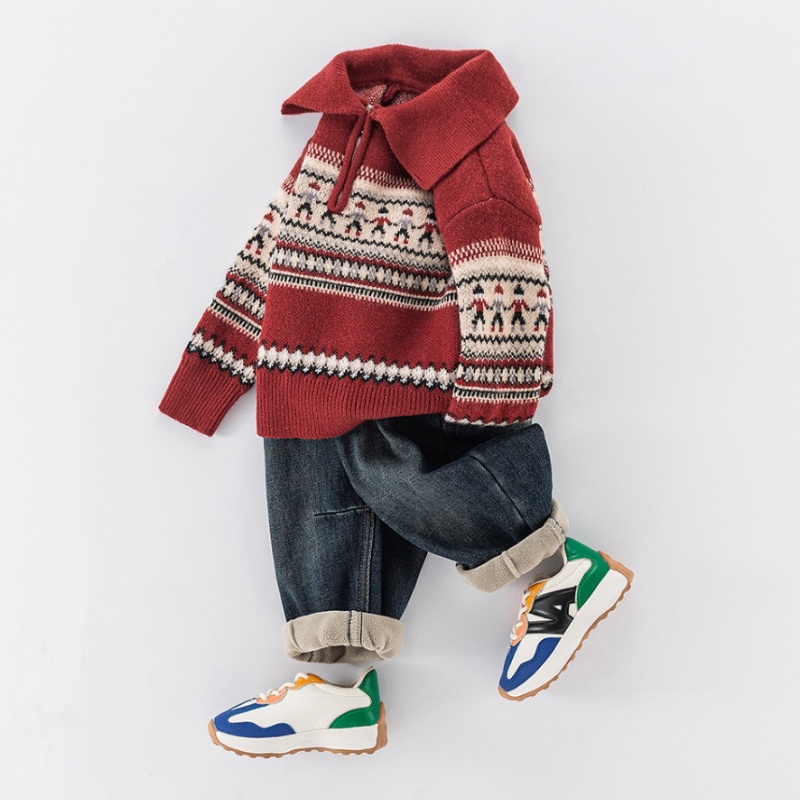 Baby kid's Christmas Polo Neck Sweater