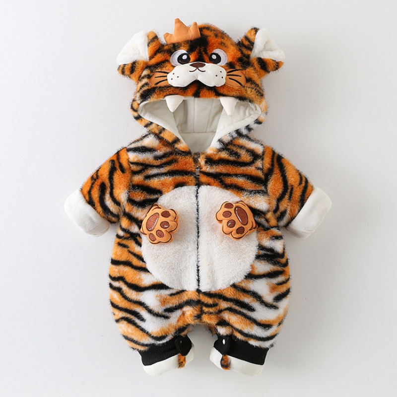 Baby Fleece-Lined Tiger Romper