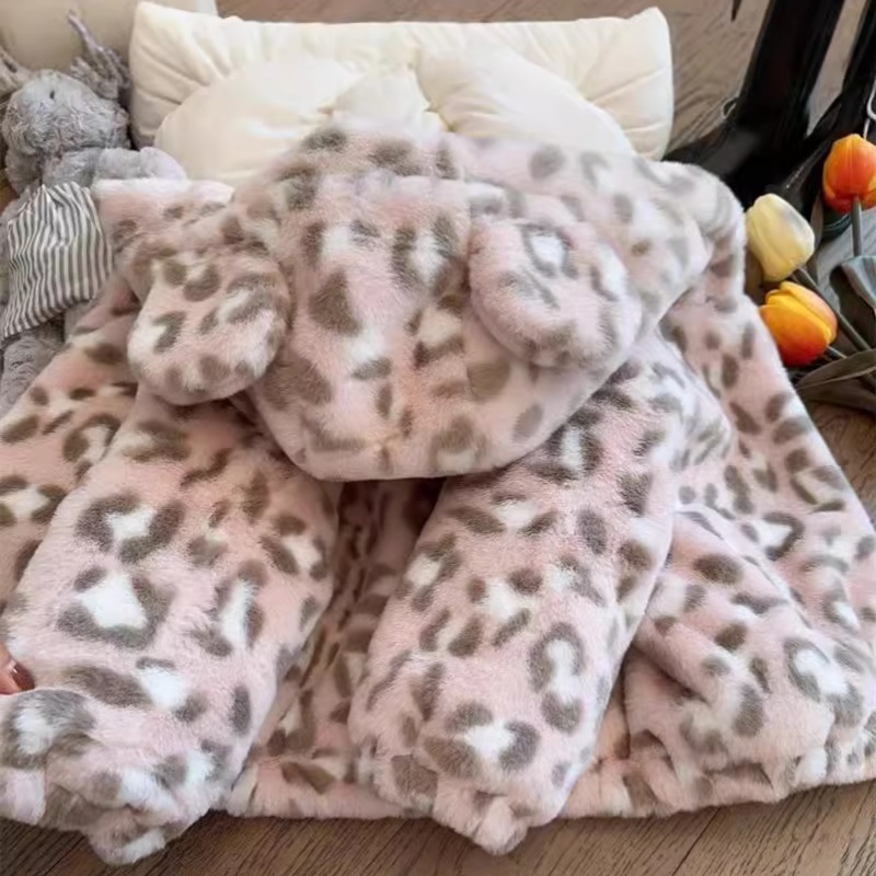 Baby kids' girl leopard print outerwear
