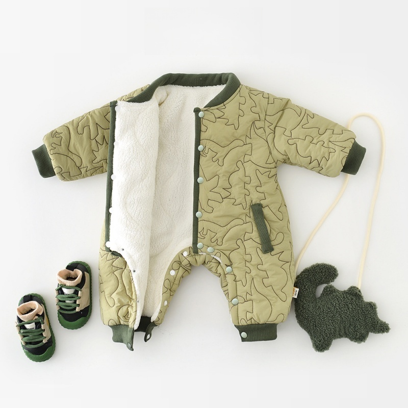 Baby and Toddler Dinosaur Fleece Romper(Includes bag)