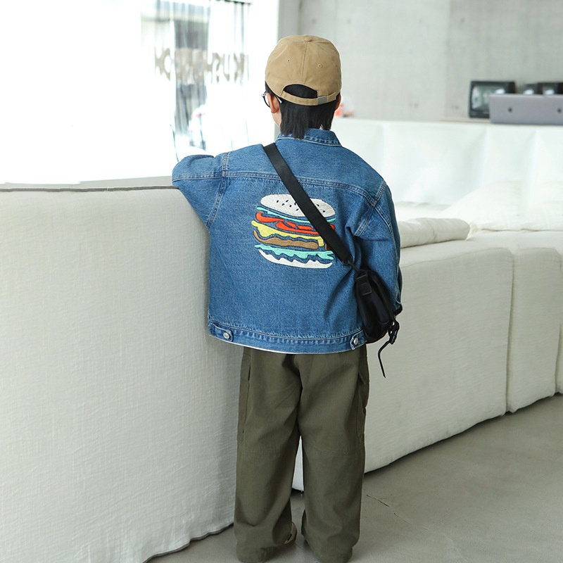 Kids' Boys' Hamburger Print Denim Jacket