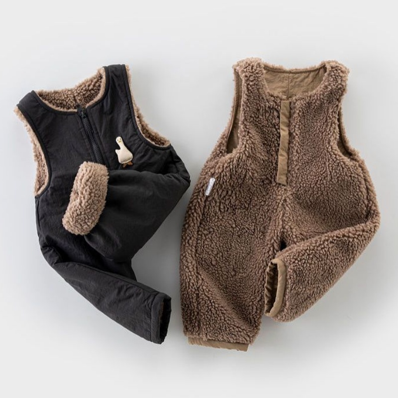 Baby & Toddler 3D Goose-Print Fleece Overalls
