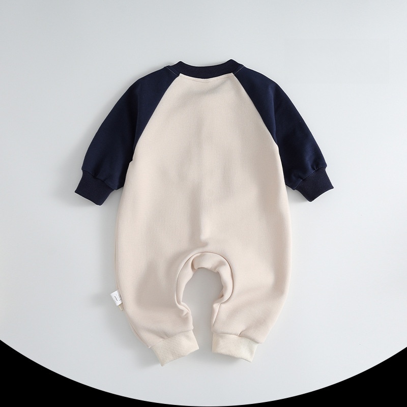 Baby Puppy Print Color-Block Romper