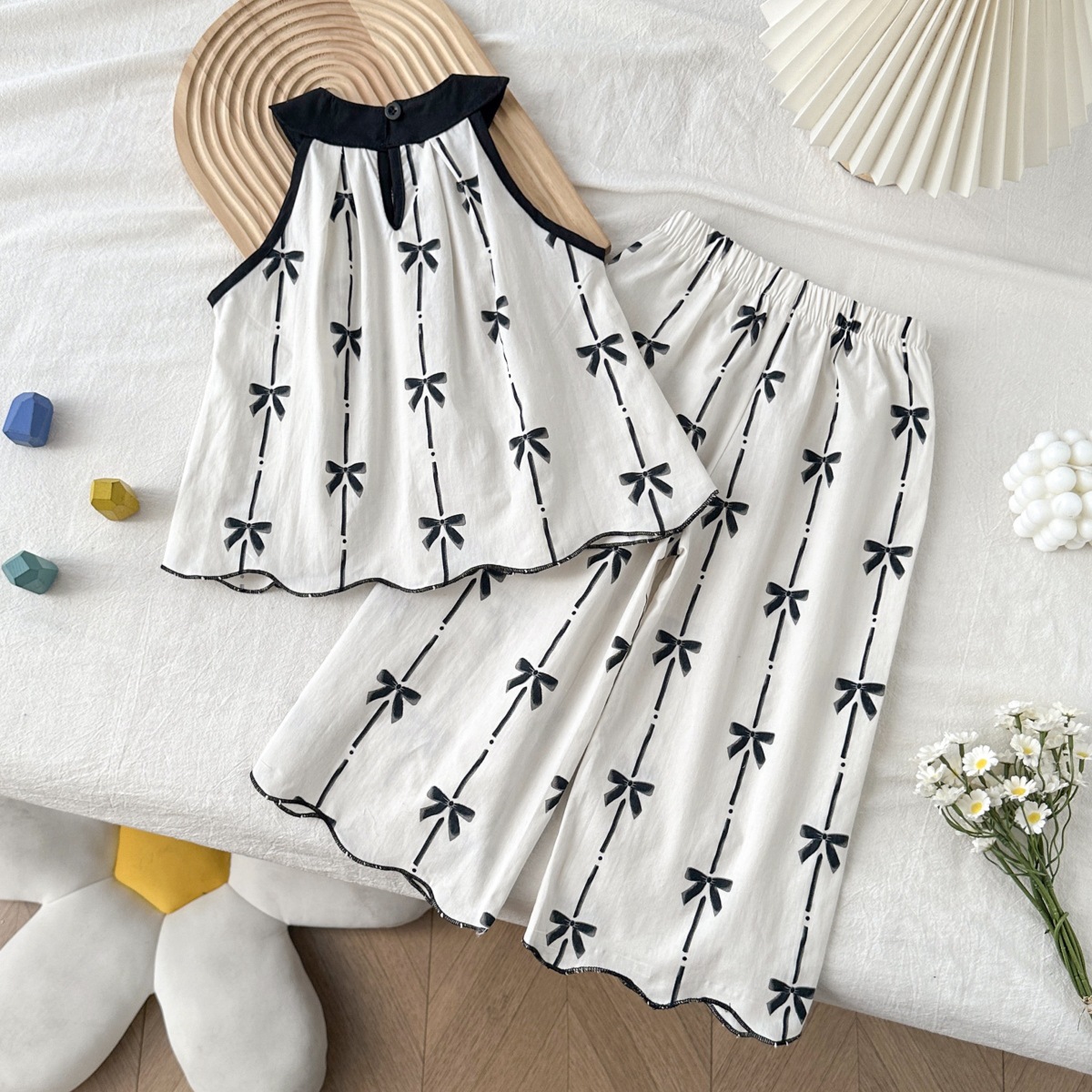 Toddler Kid Girl Bow Stripe 2-piece Set