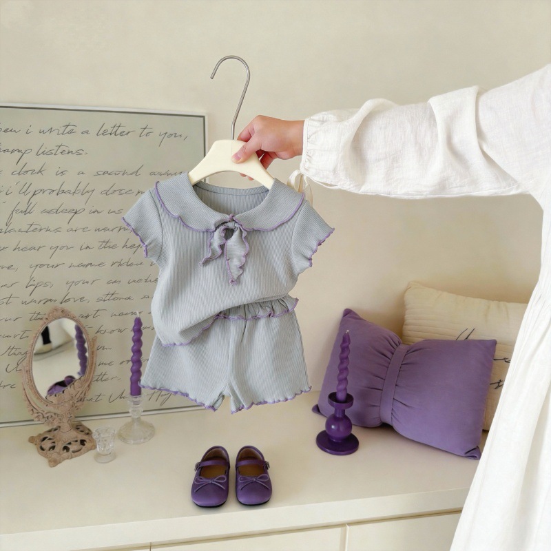 Baby & Kids Girls Bow Collar 2-piece Set