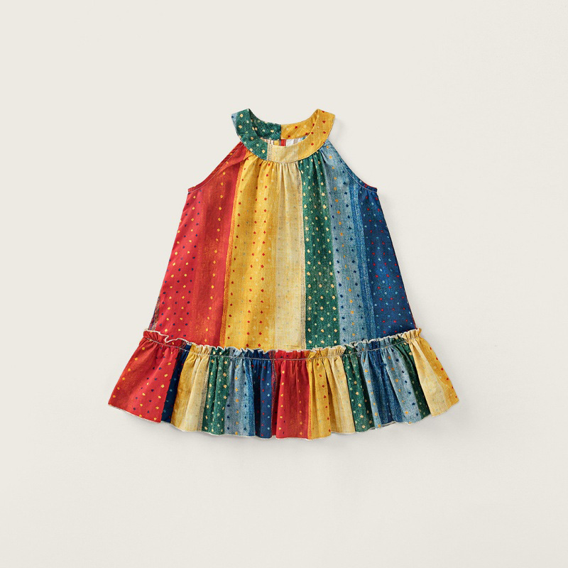 Kids' Girls' Rainbow Print Halter Dress