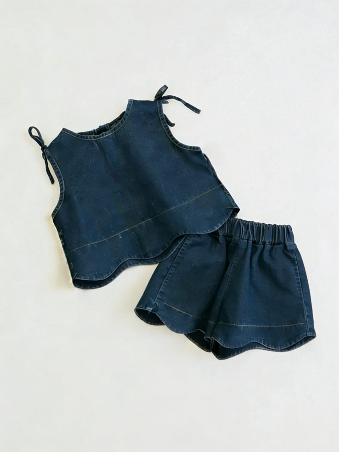 Baby Toddler Denim Vest and Shorts Set