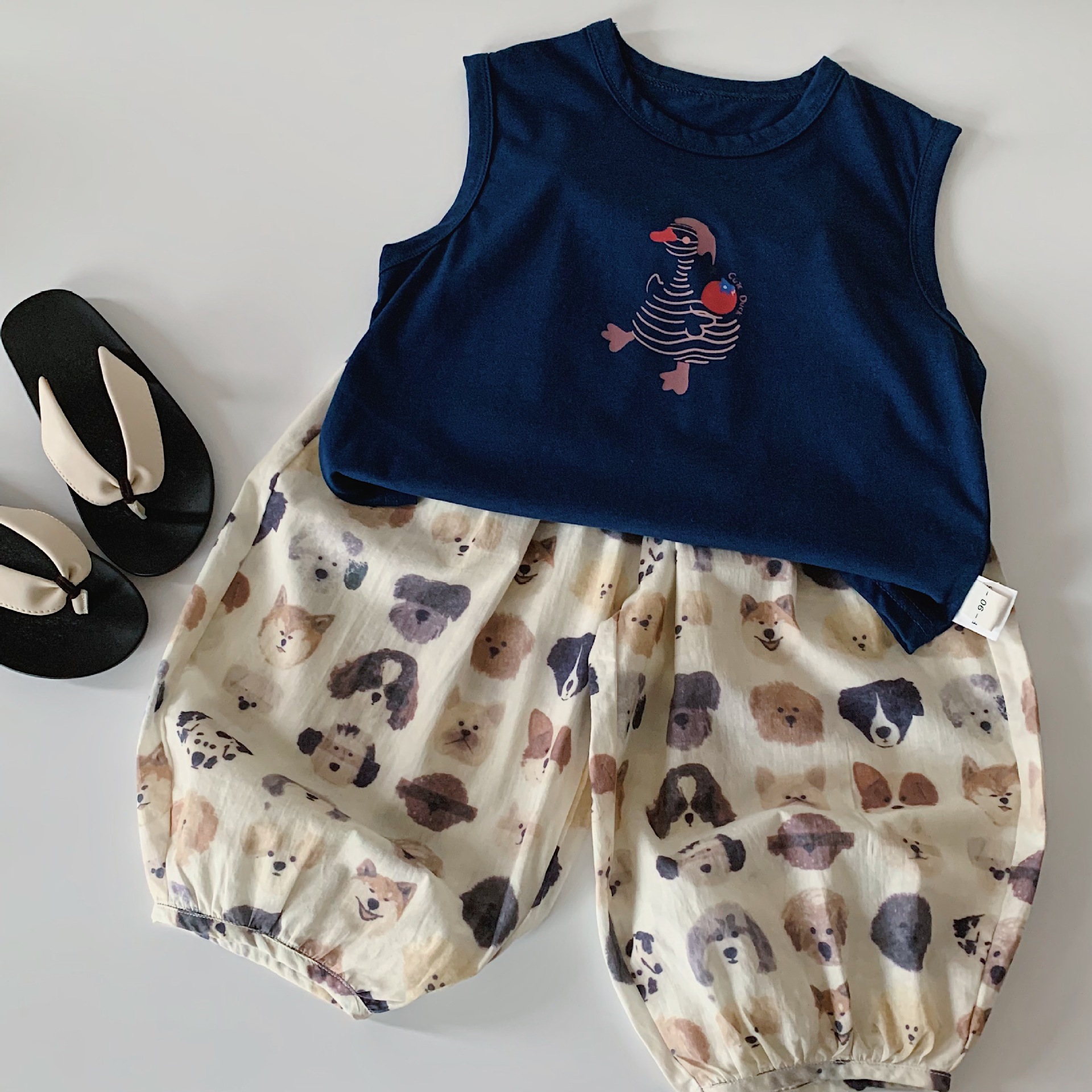 Toddler Dog Print Cuffed Pants