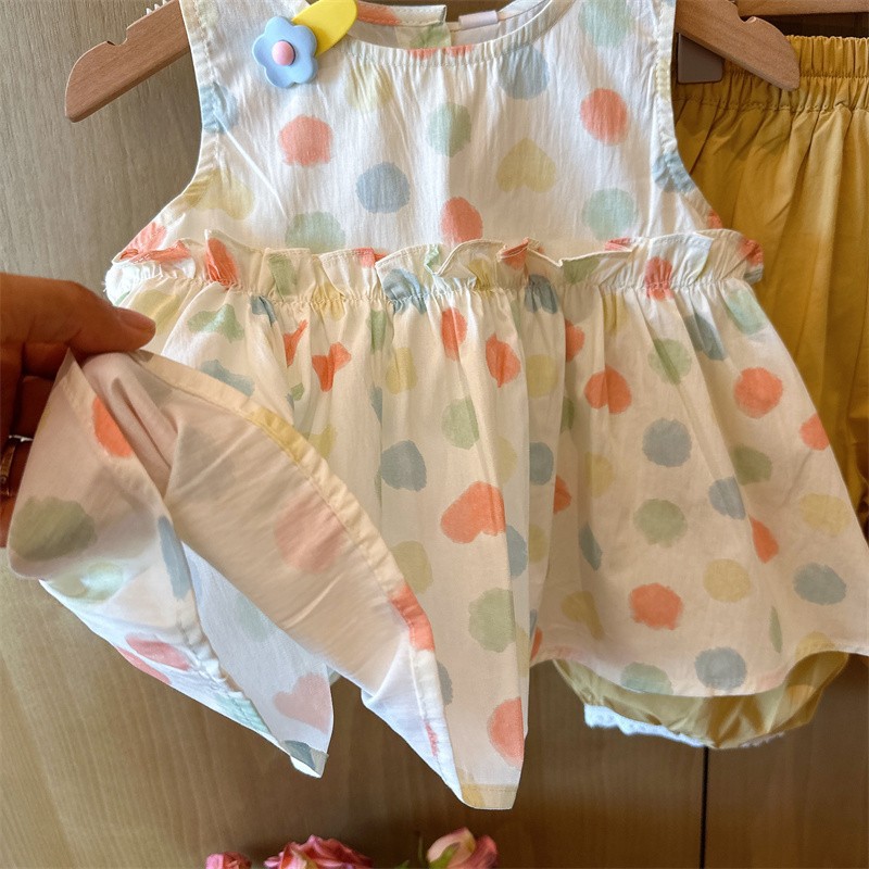 Baby& Kid Colorful Dots Top and Pants Set