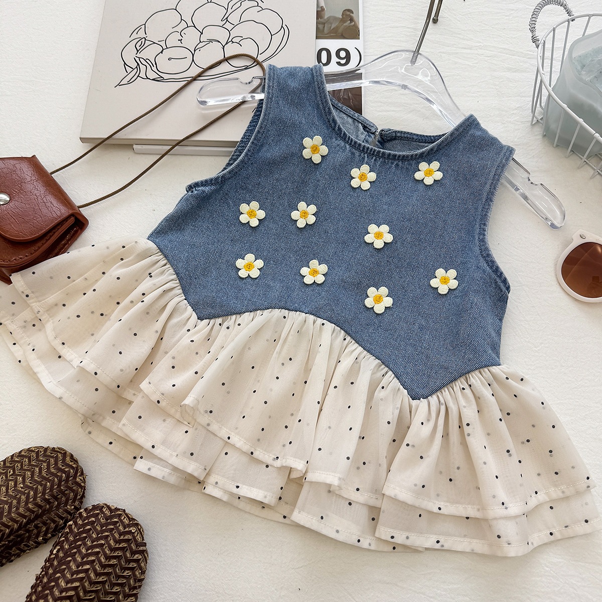 Baby& Kid Denim Vest Top and Pants Set