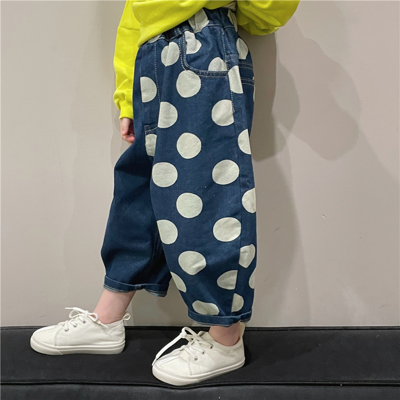 Baby& Kid Patchwork Dot Jeans