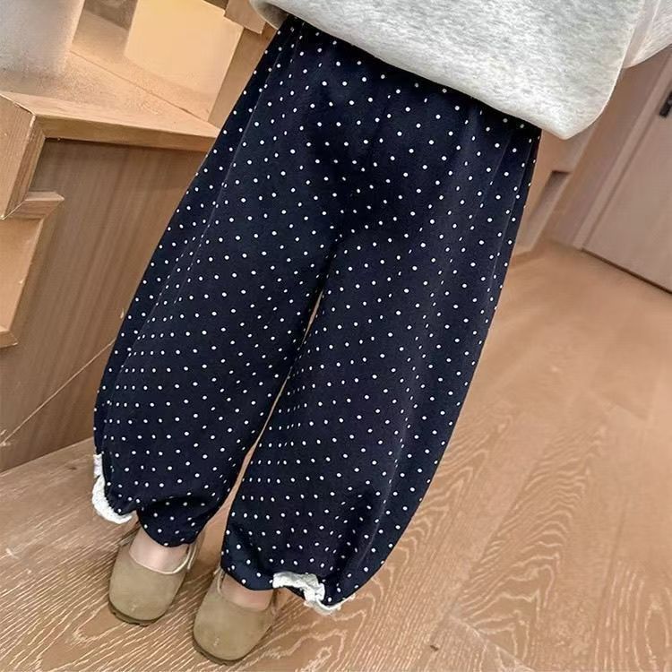 Kids Lace Polka Dot Harem Pants