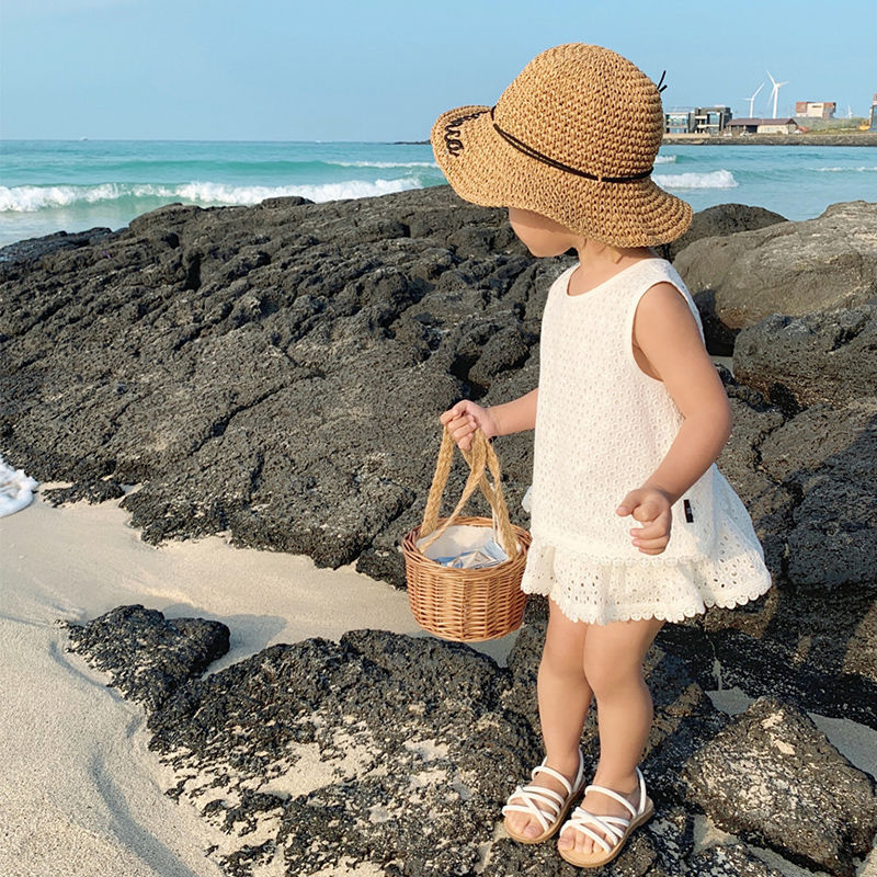 Kids Hollow Out Open Back Vest 2-Piece Set
