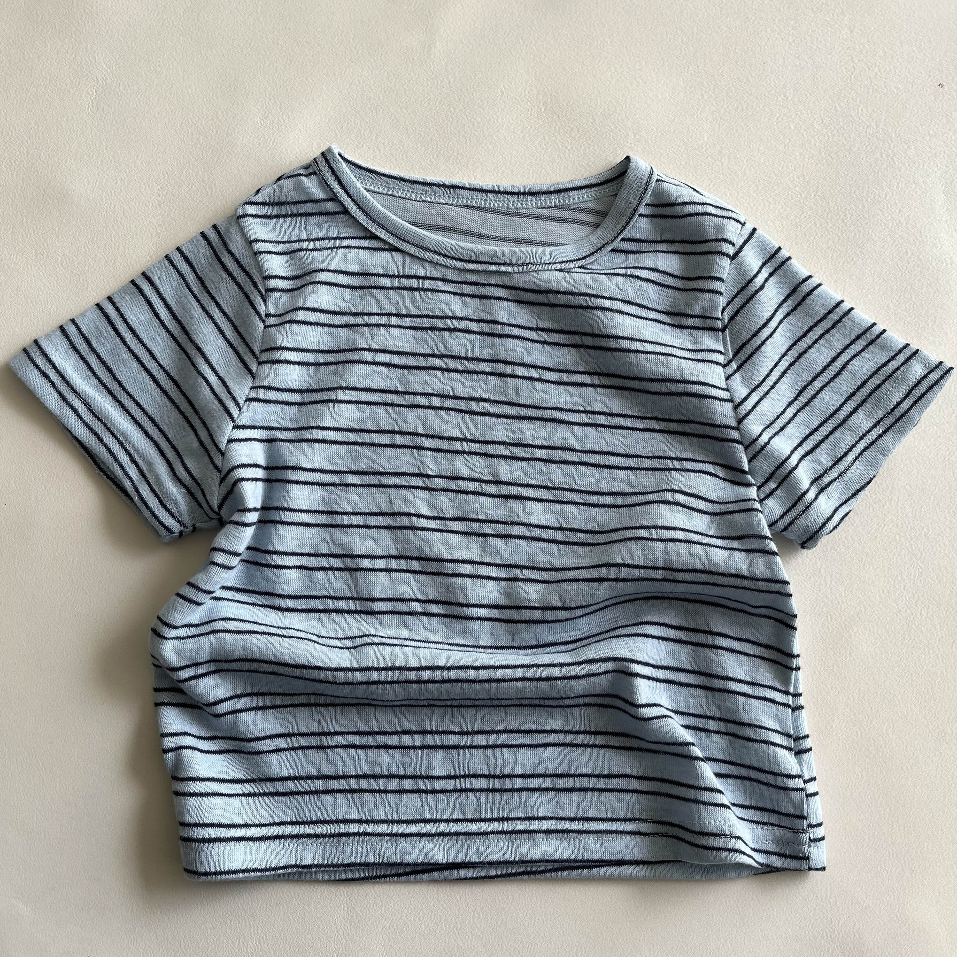 Kids Striped Short-Sleeve Scarf Top