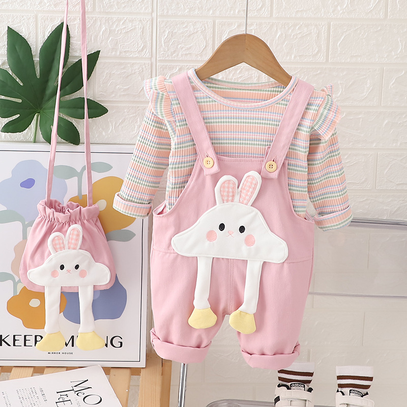 Baby Toddler 2-Piece Rabbit Stripe Set (Present Bag)