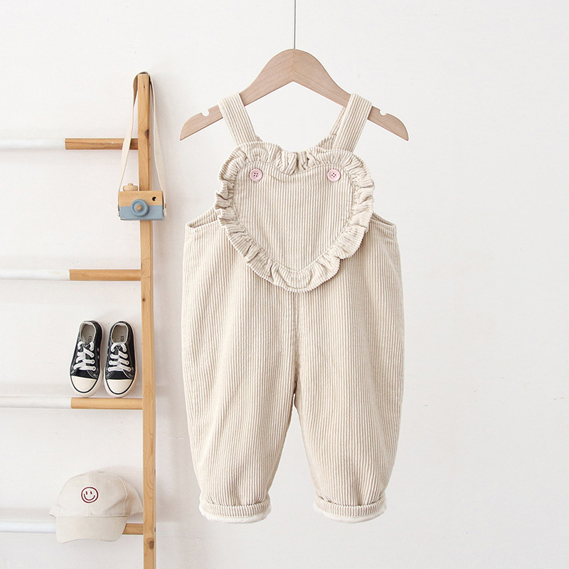 Baby Toddler Heart Fleecing Overalls