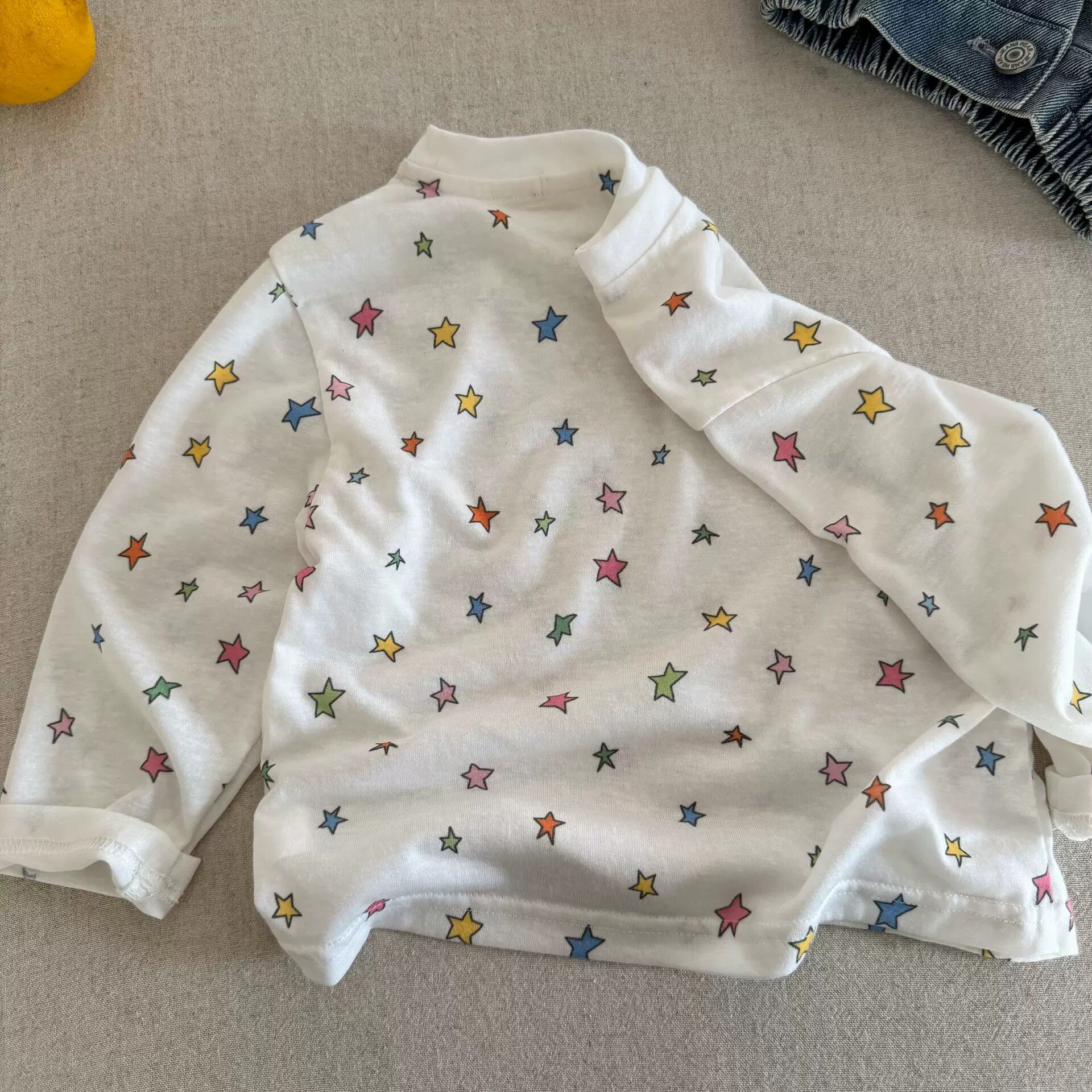 Kids Long-Sleeve Colorful Stars Top