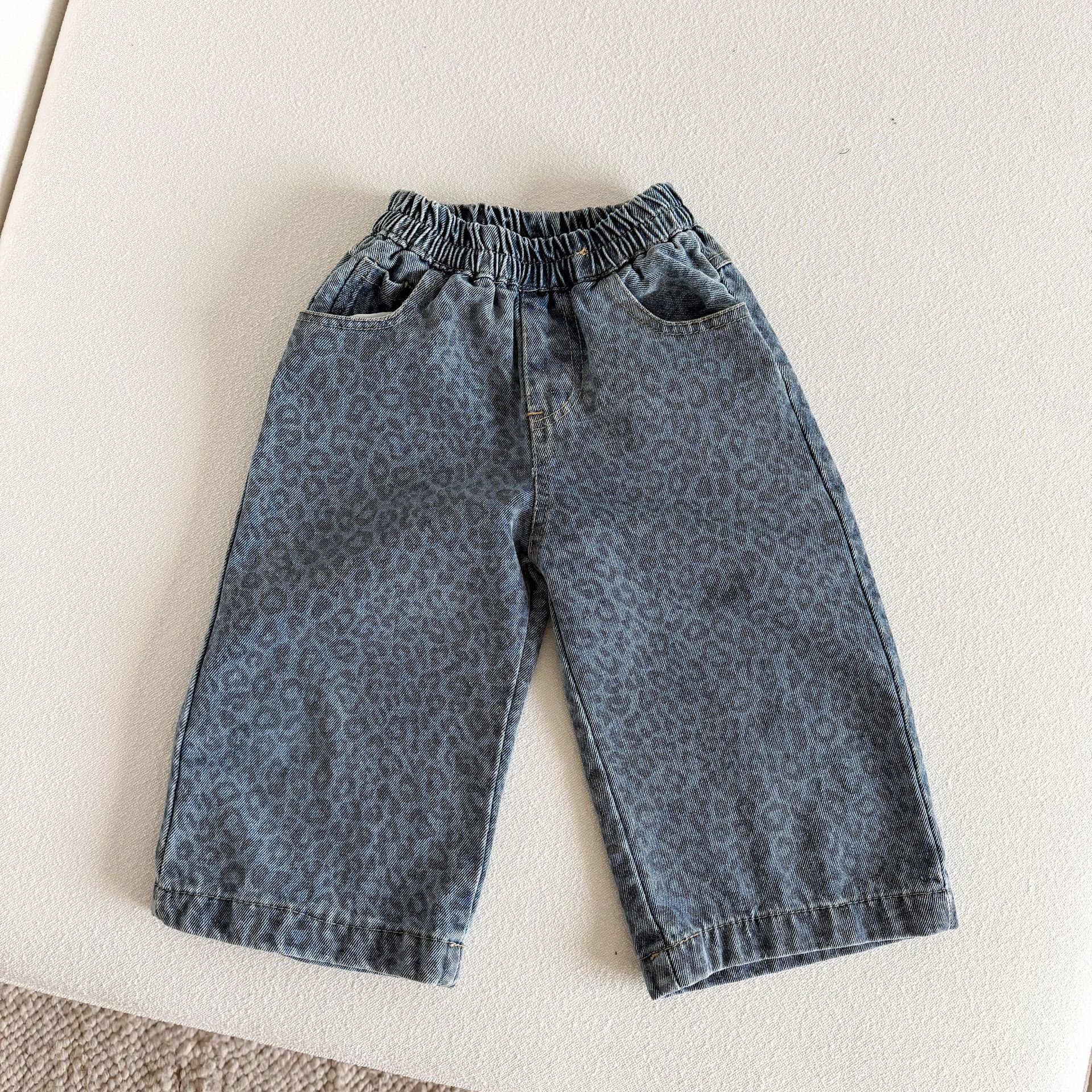 Kids Leopard Print Denim Pants