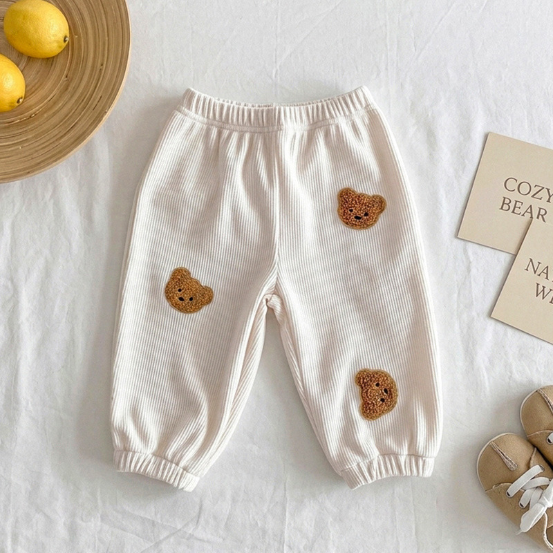 Baby Bear Pattern Waffle Pants