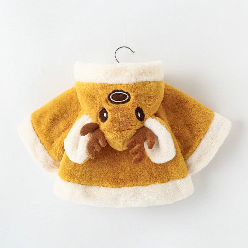 Baby Reindeer Fleece Hooded Warm Cape