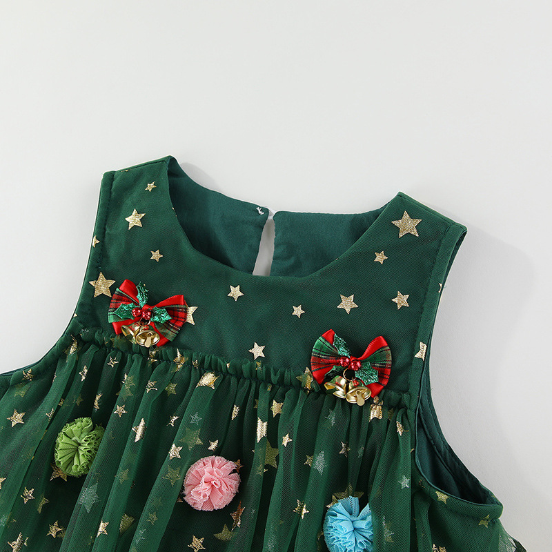 Kids Christmas Mesh Dress