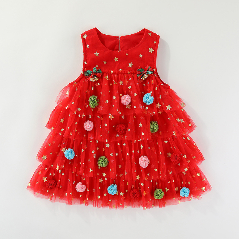 Kids Christmas Mesh Dress