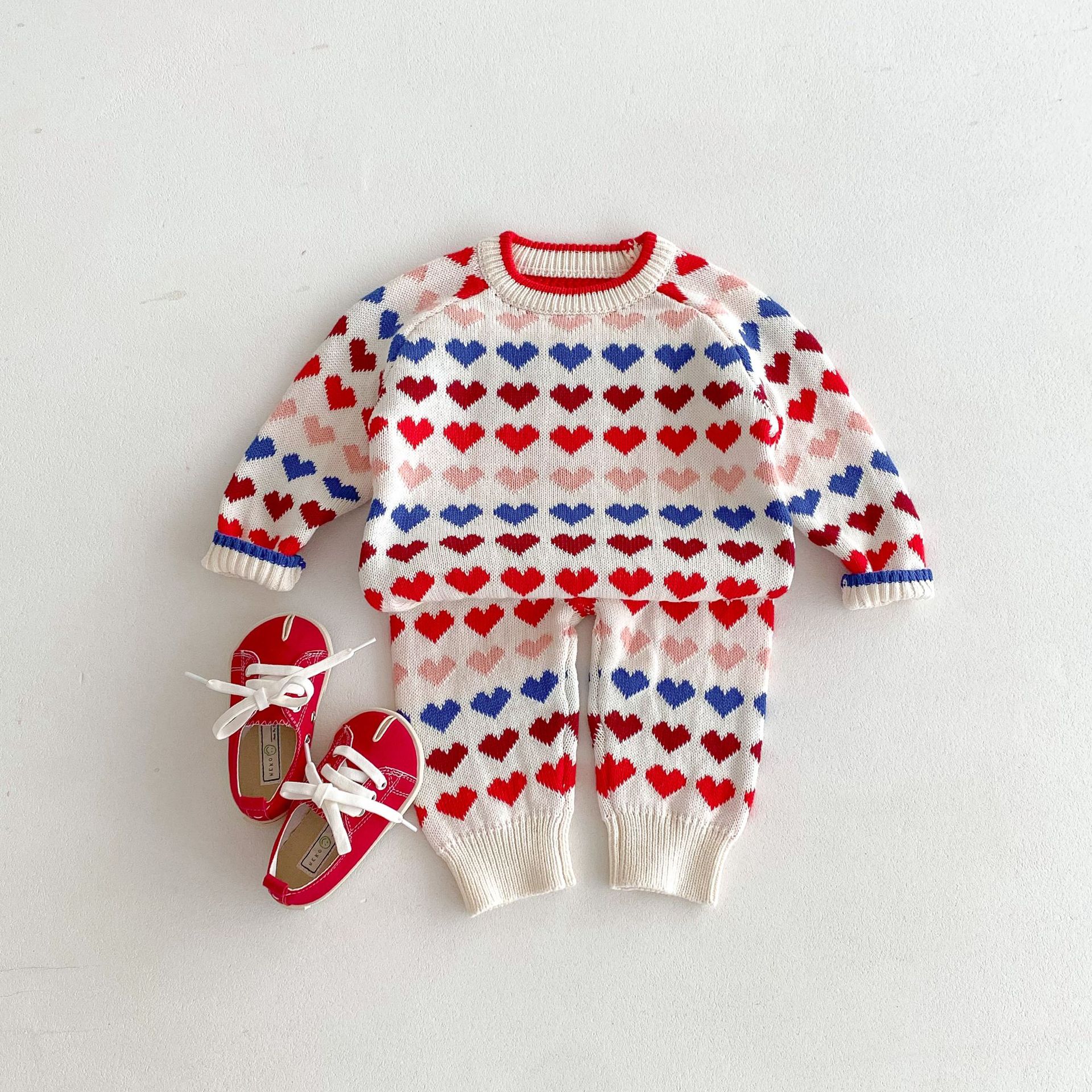 Toddler 2-Piece Colorful Love Sweater
