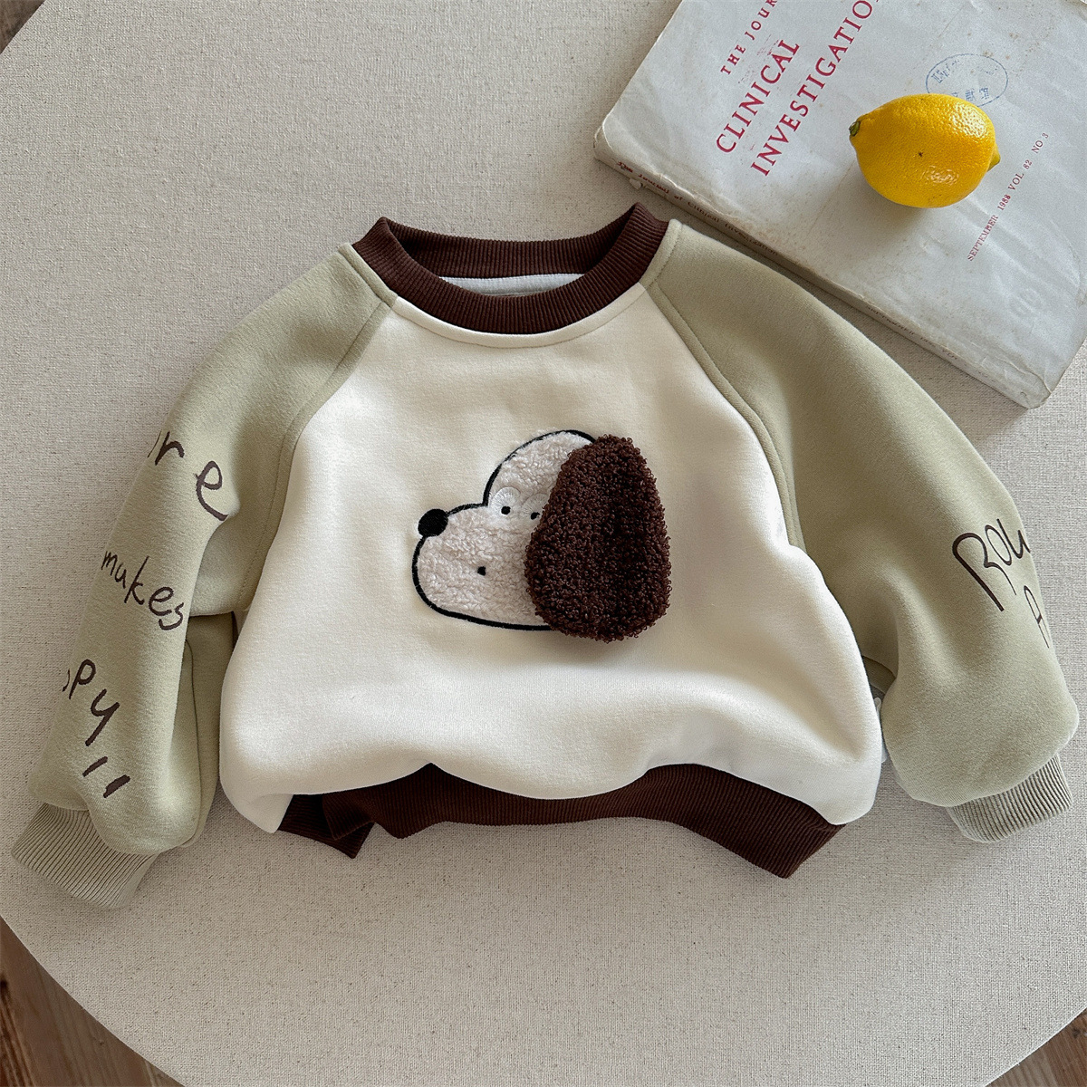 Kids Contrasting Colors Crew Neck Sweatshirt