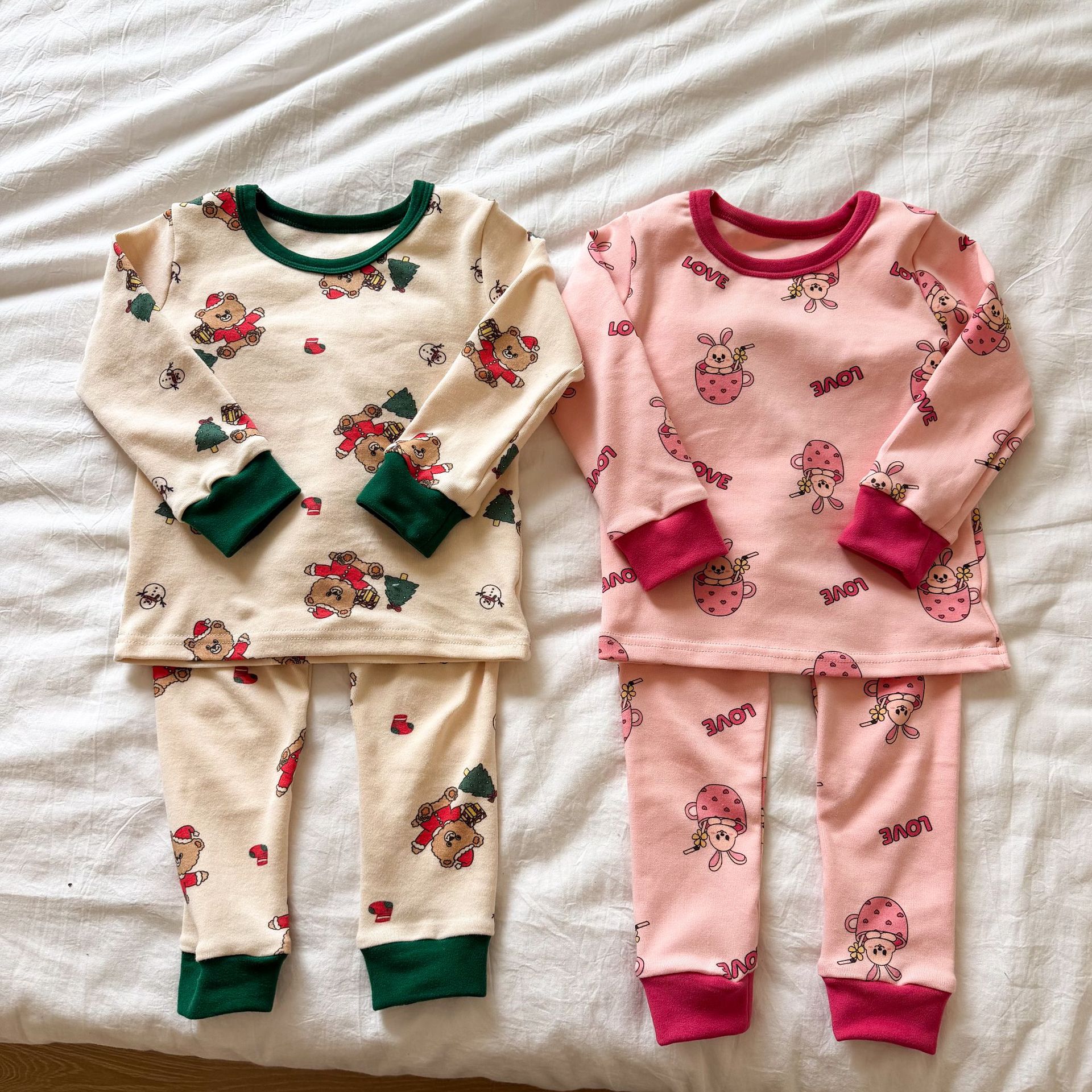 Kids Christmas Bear Rabbit 2-Piece Set