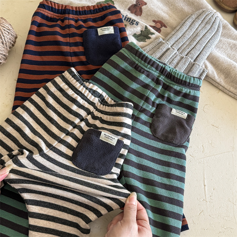 Kids Stripe Fleece Lined Leggings