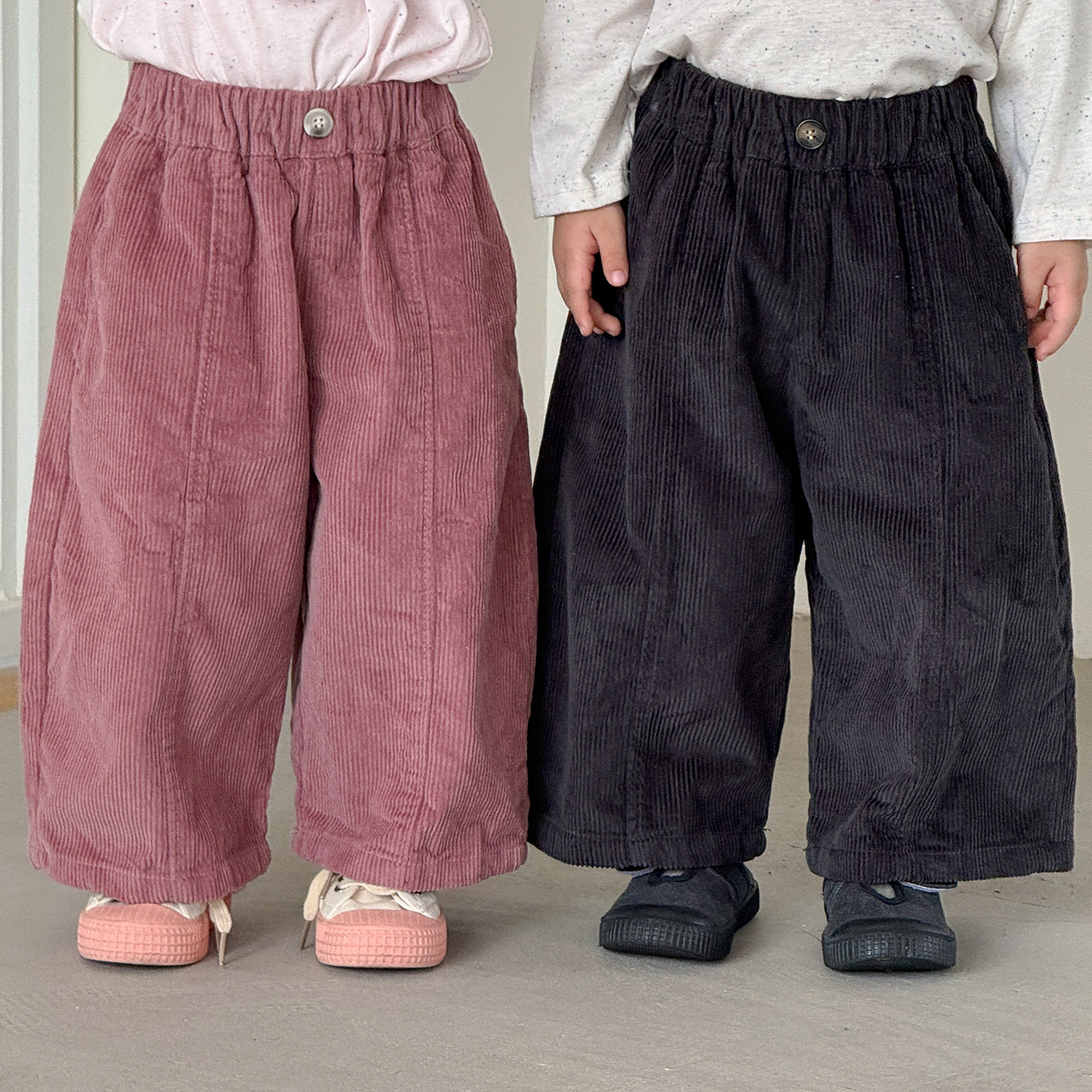 Kids Solid Color Corduroy Pants