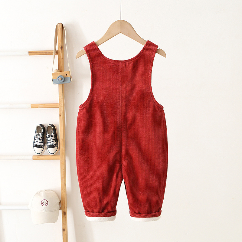 Kids Puppy Fleece Lined Overalls