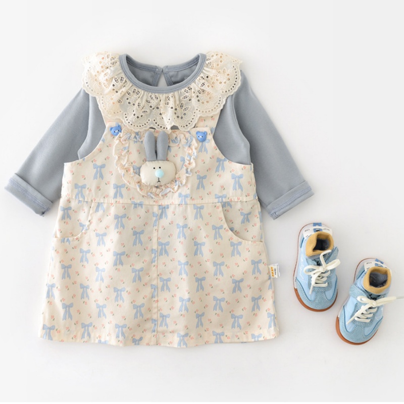 Baby Girl Lace Trim Long Sleeve Top T-Shirt