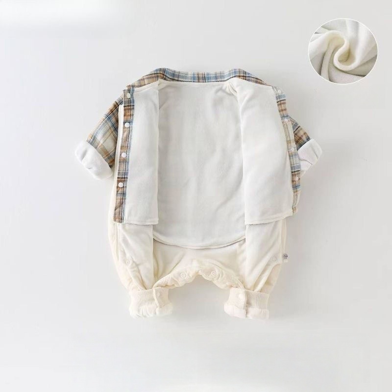 2-Piece Baby Toddler Plaid Shirt & Overalls Set