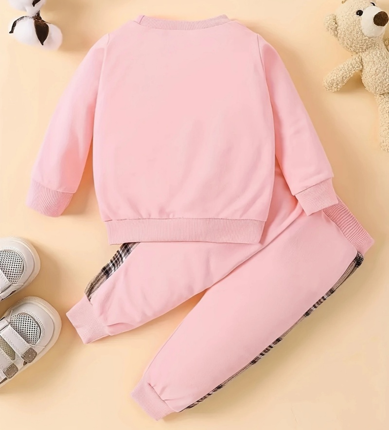 2-Piece Baby Plaid Bear Sweater Set