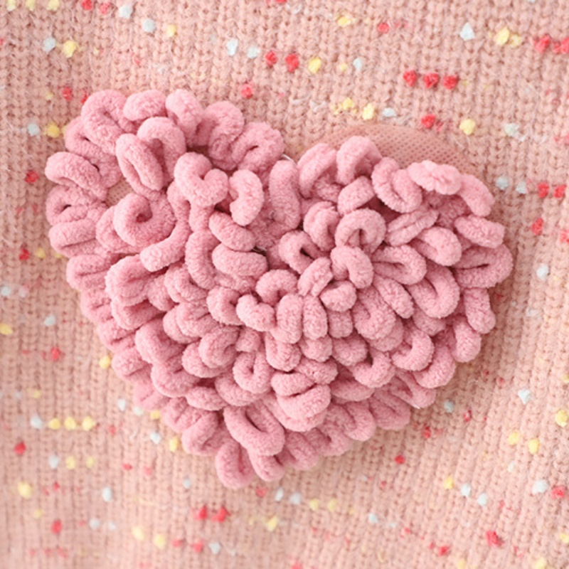 3D Heart Baby Toddler Girl Sweater