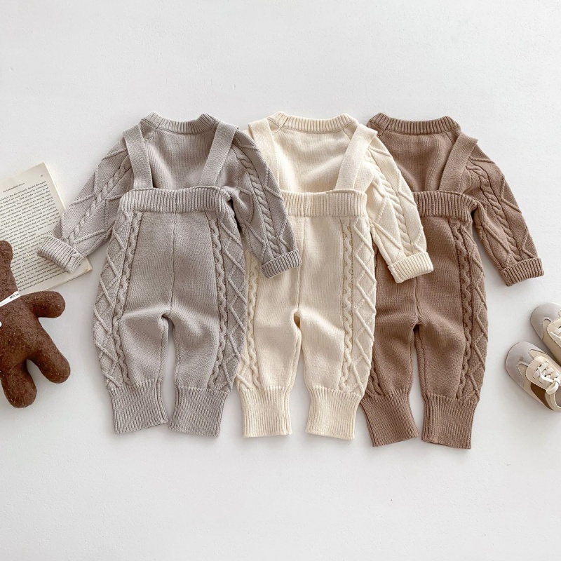 Baby Sweater Overalls Set