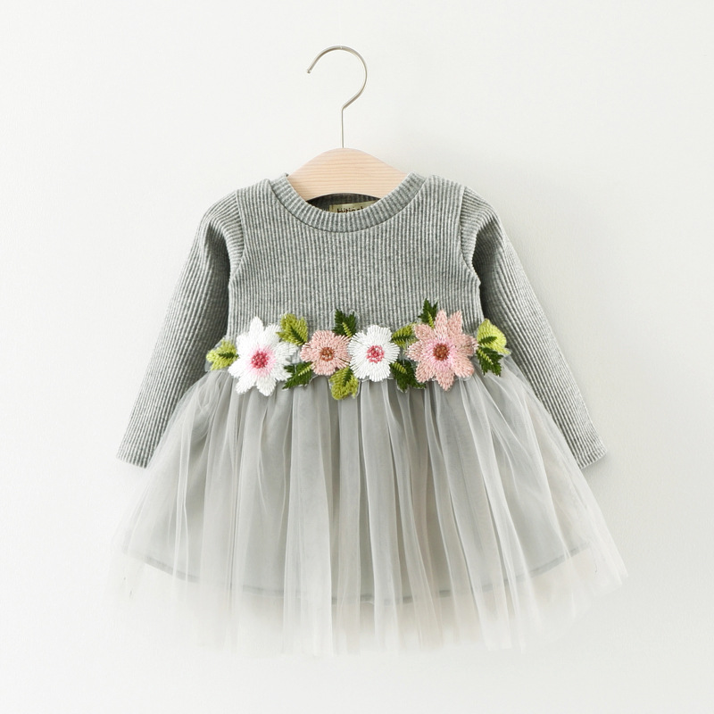 Baby Girls Waist Flower Patchwork Dress