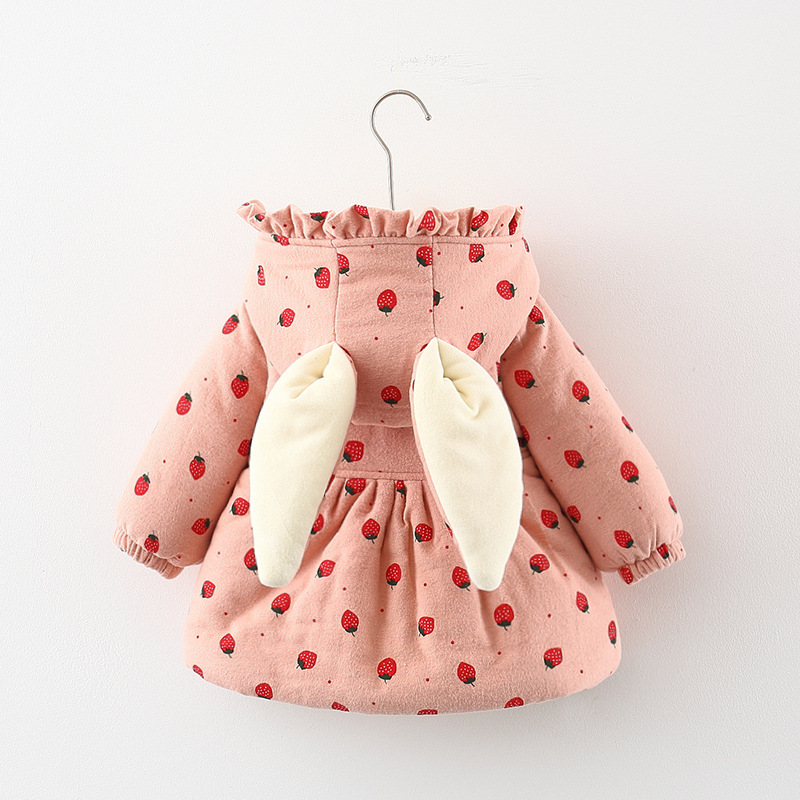 Strawberry Print Baby Toddler Girls Cotton  Outwear