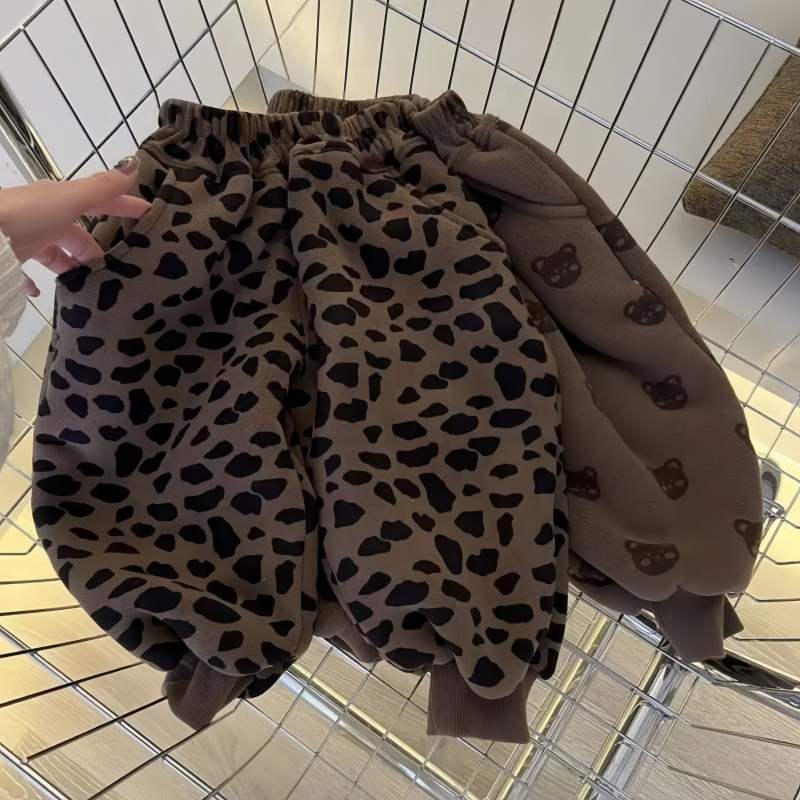 Toddler Leopard and Bear Print Casual Pants