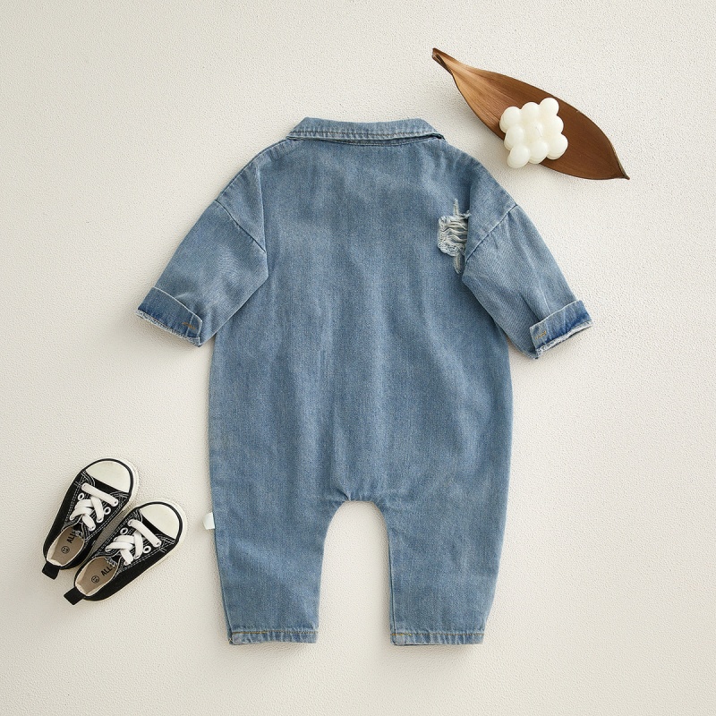 Baby ripped denim romper