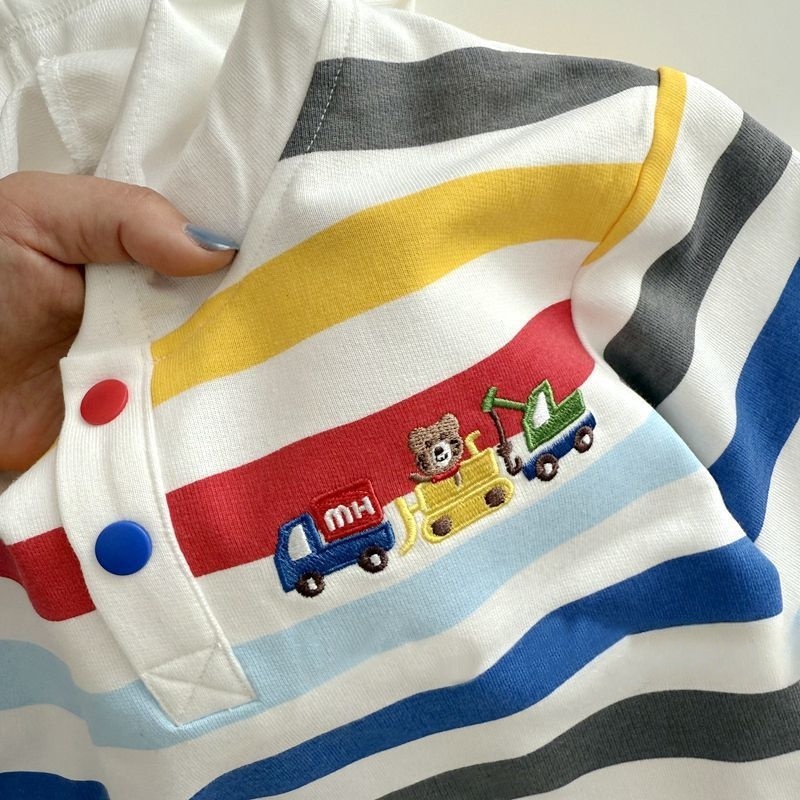 Baby Toddler Striped Polo Neck T-Shirt Top