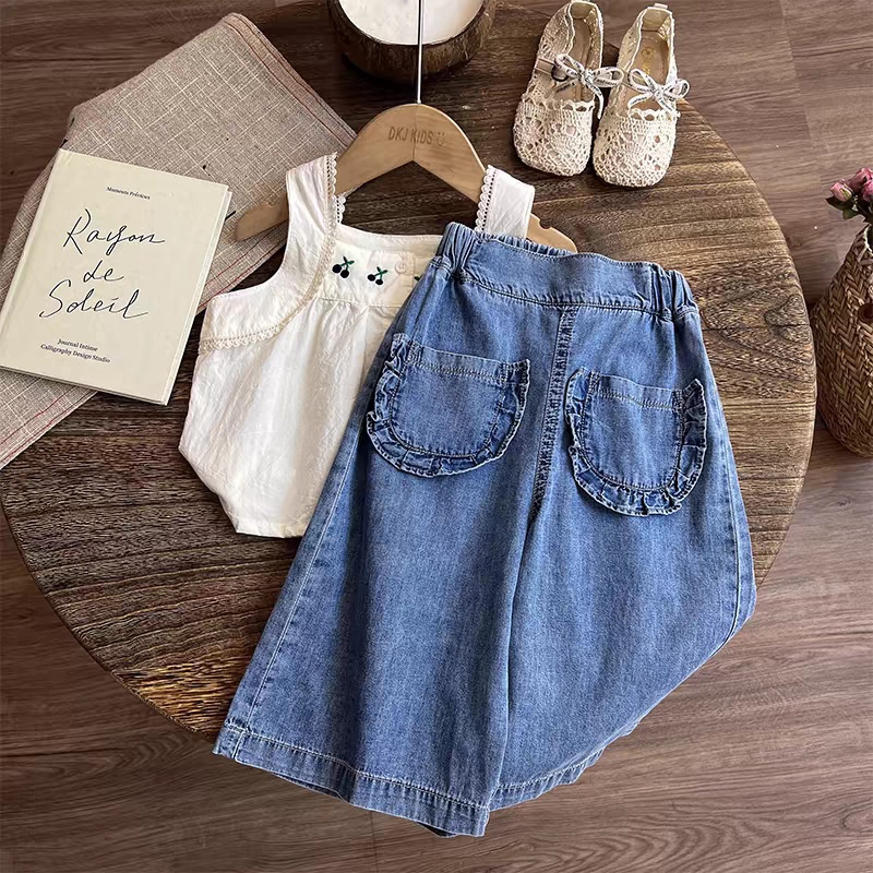 2- Piece Baby Toddler Girls Vest Denim Set