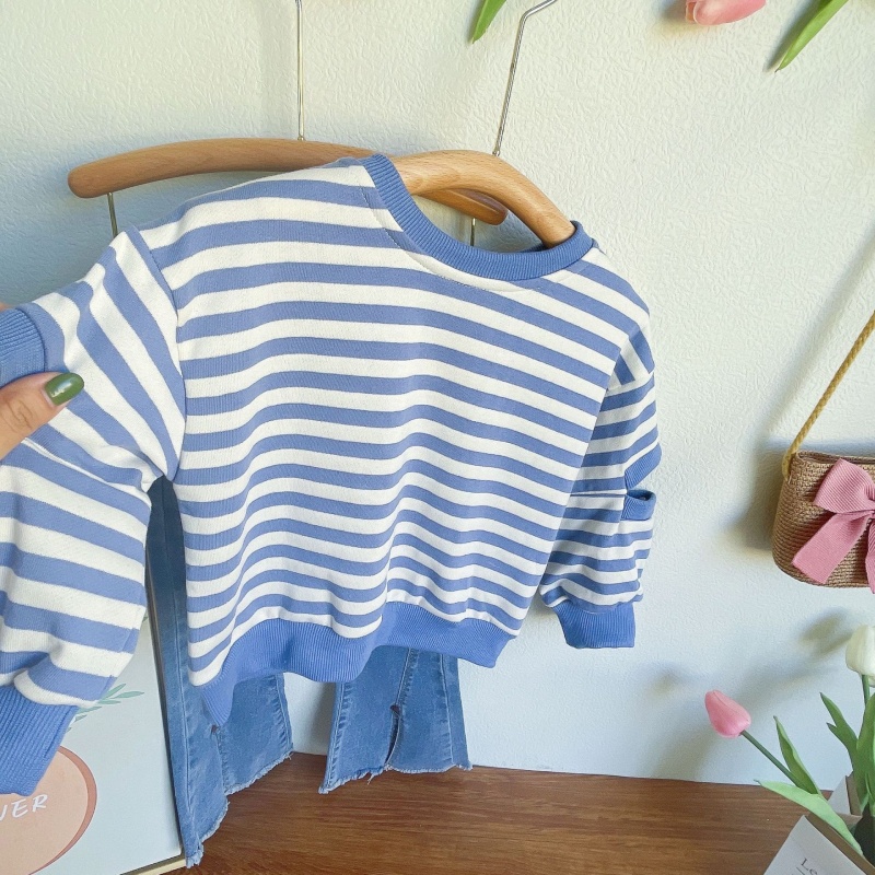 Baby Toddler Girls Striped Sweatshirt & Jeans 2-Piece Set